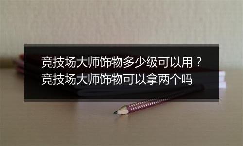竞技场大师饰物多少级可以用？竞技场大师饰物可以拿两个吗