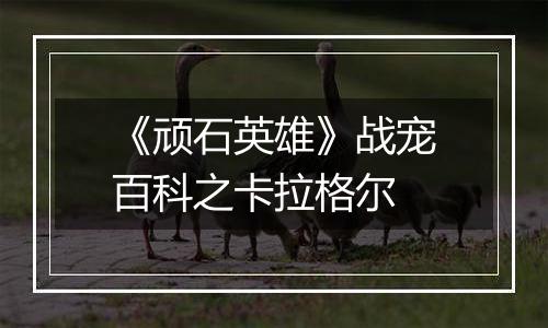 《顽石英雄》战宠百科之卡拉格尔