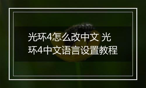 光环4怎么改中文 光环4中文语言设置教程