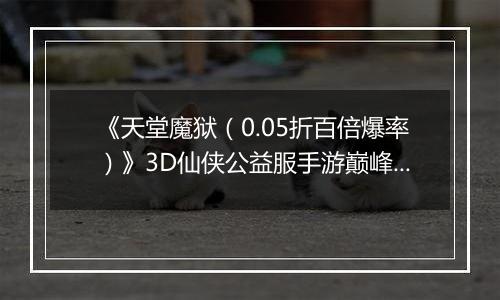 《天堂魔狱（0.05折百倍爆率）》3D仙侠公益服手游巅峰之作启程主线奇缘双休共进！