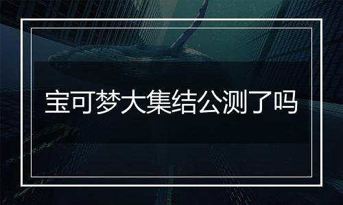 宝可梦大集结公测了吗