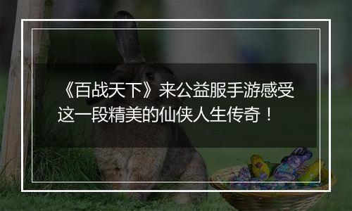 《百战天下》来公益服手游感受这一段精美的仙侠人生传奇！