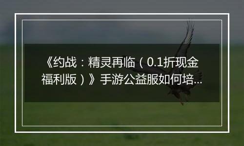 《约战：精灵再临（0.1折现金福利版）》手游公益服如何培养出拥有自己特色的精灵就看你了！