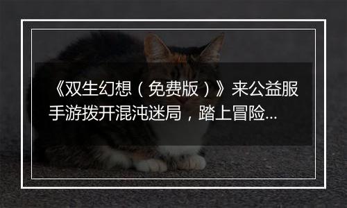 《双生幻想（免费版）》来公益服手游拨开混沌迷局，踏上冒险之旅！