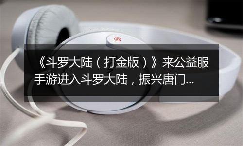 《斗罗大陆(打金版)》来公益服手游进入斗罗大陆,振兴唐门辉煌!