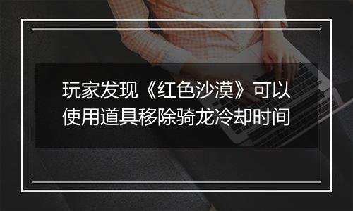 玩家发现《红色沙漠》可以使用道具移除骑龙冷却时间