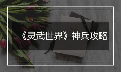 《灵武世界》神兵攻略