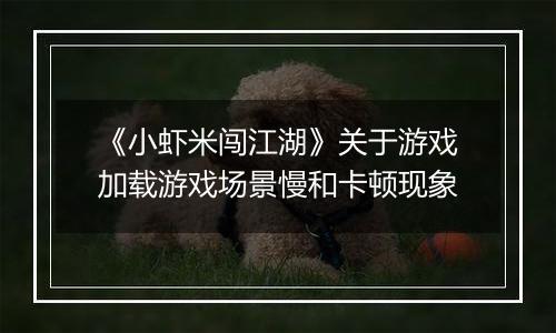 《小虾米闯江湖》关于游戏加载游戏场景慢和卡顿现象