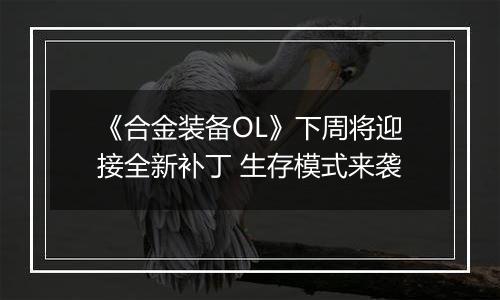 《合金装备OL》下周将迎接全新补丁 生存模式来袭