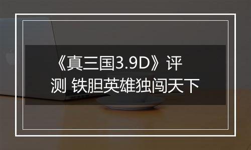 《真三国3.9D》评测 铁胆英雄独闯天下