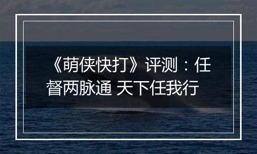 《萌侠快打》评测：任督两脉通 天下任我行