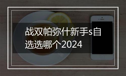 战双帕弥什新手s自选选哪个2024