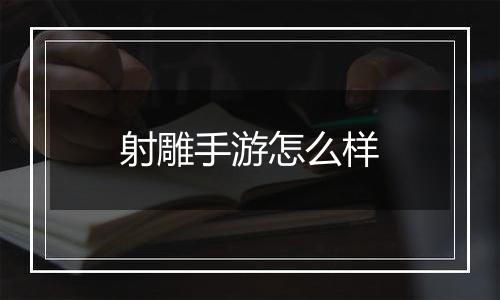 射雕手游怎么样