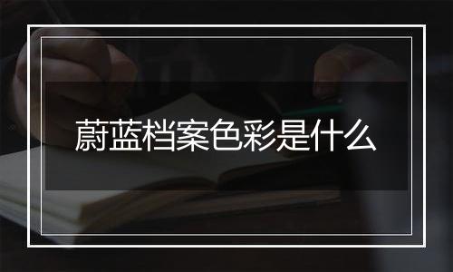 蔚蓝档案色彩是什么