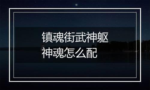 镇魂街武神躯神魂怎么配