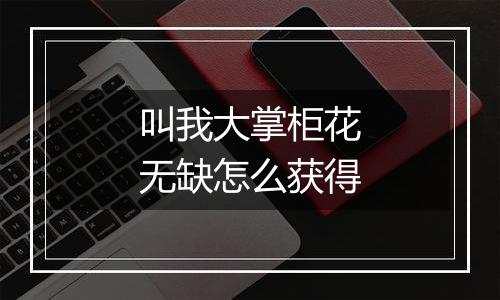 叫我大掌柜花无缺怎么获得