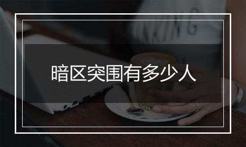 暗区突围有多少人