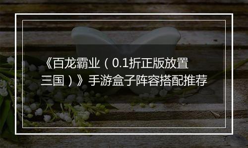 《百龙霸业（0.1折正版放置三国）》手游盒子阵容搭配推荐