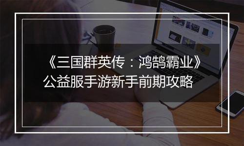 《三国群英传：鸿鹄霸业》公益服手游新手前期攻略