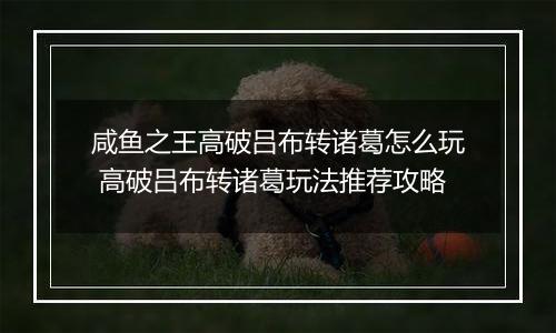 咸鱼之王高破吕布转诸葛怎么玩 高破吕布转诸葛玩法推荐攻略