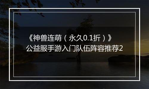 《神兽连萌（永久0.1折）》公益服手游入门队伍阵容推荐2