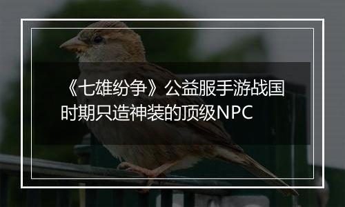 《七雄纷争》公益服手游战国时期只造神装的顶级NPC