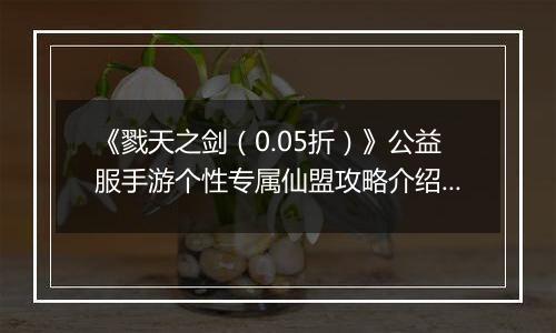 《戮天之剑（0.05折）》公益服手游个性专属仙盟攻略介绍！