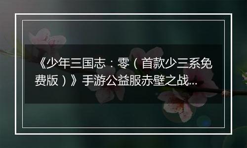 《少年三国志：零（首款少三系免费版）》手游公益服赤壁之战攻略