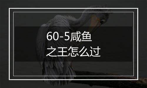 60-5咸鱼之王怎么过