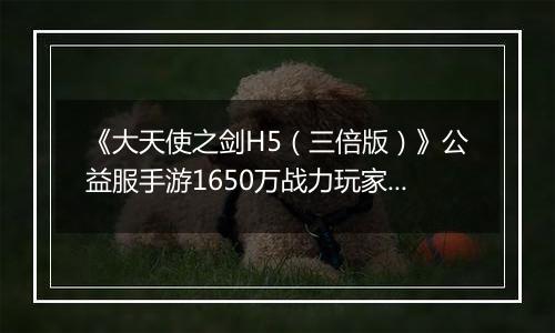 《大天使之剑H5（三倍版）》公益服手游1650万战力玩家的资源分配攻略