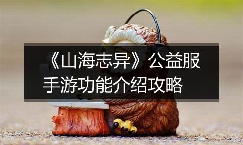 《山海志异》公益服手游功能介绍攻略