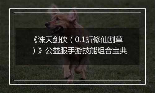 《诛天剑侠（0.1折修仙割草）》公益服手游技能组合宝典