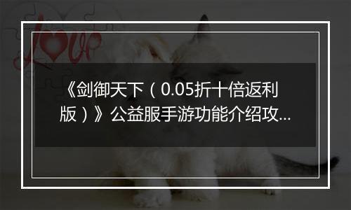 《剑御天下(0.05折十倍返利版)》公益服手游功能介绍攻略