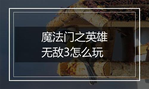 魔法门之英雄无敌3怎么玩