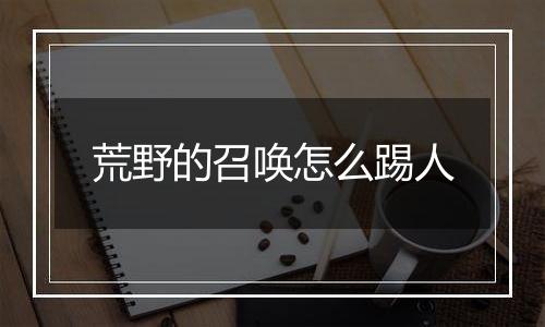 荒野的召唤怎么踢人