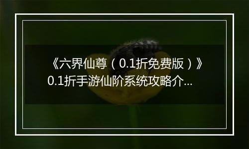 《六界仙尊（0.1折免费版）》0.1折手游仙阶系统攻略介绍