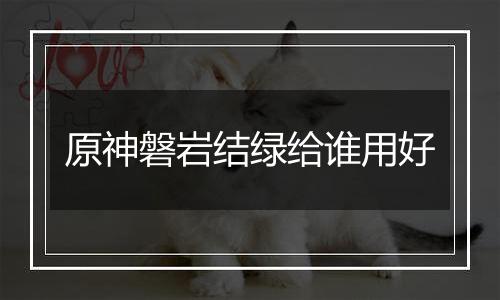 原神磐岩结绿给谁用好