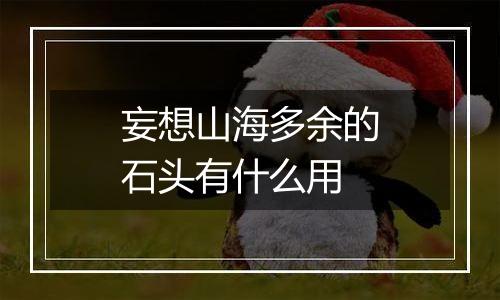 妄想山海多余的石头有什么用