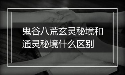鬼谷八荒玄灵秘境和通灵秘境什么区别
