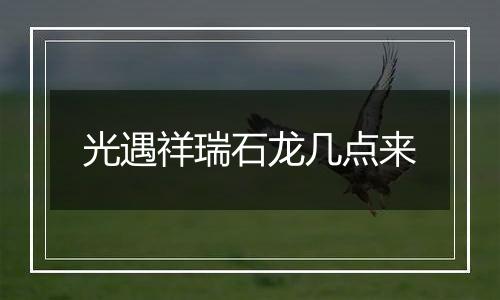 光遇祥瑞石龙几点来