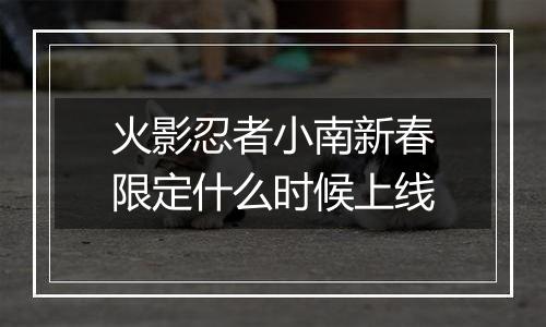 火影忍者小南新春限定什么时候上线