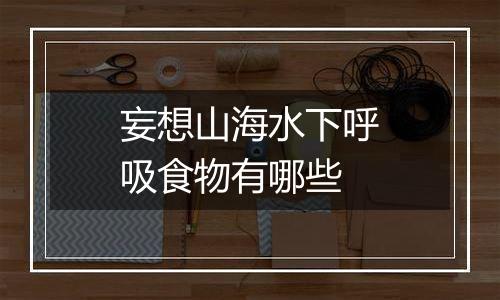 妄想山海水下呼吸食物有哪些