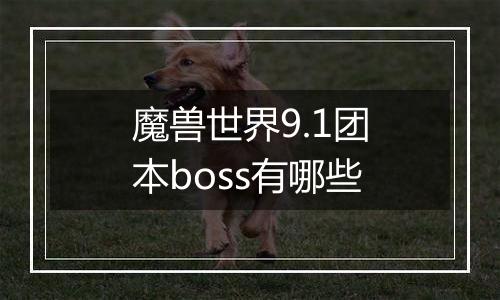 魔兽世界9.1团本boss有哪些