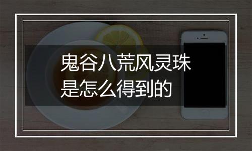 鬼谷八荒风灵珠是怎么得到的