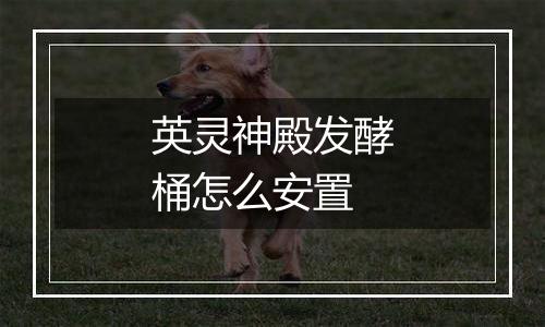 英灵神殿发酵桶怎么安置