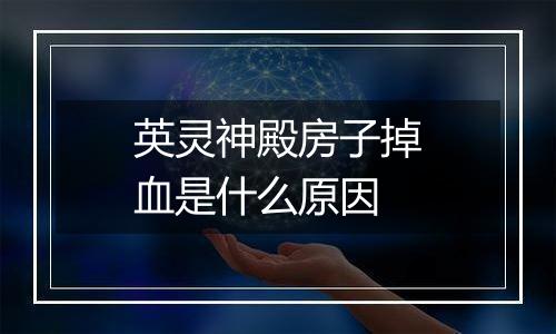 英灵神殿房子掉血是什么原因