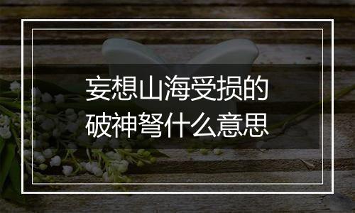 妄想山海受损的破神弩什么意思