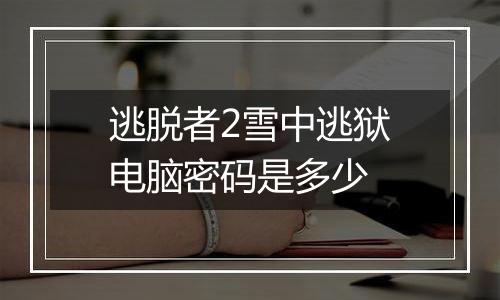 逃脱者2雪中逃狱电脑密码是多少