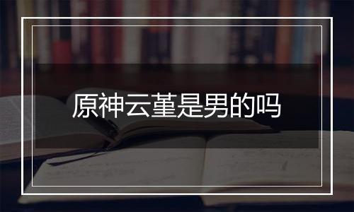 原神云堇是男的吗