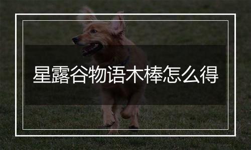 星露谷物语木棒怎么得